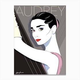 Audrey Hepburn - Retro 80s Style Canvas Print