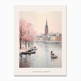 Dreamy Winter Painting Poster Copenhagen Denmark 4 Canvas Print