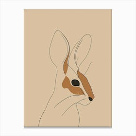 Kangaroo - Boho, Line Art 2 Canvas Print