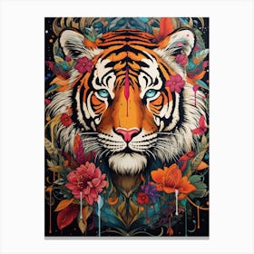 Tiger Art In Mural Art Style 4 Canvas Print