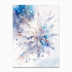 Crystal, Snowflakes, Storybook Watercolours 1 Canvas Print