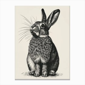 Britannia Petite Blockprint Rabbit Illustration 2 Canvas Print