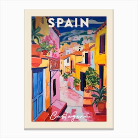 Cartagena Spain 4 Fauvist Painting  Travel Poster Canvas Print