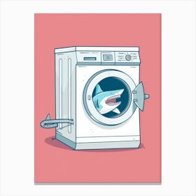 Shark In The Washing Machine Canvas Print