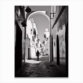 Tunis, Tunisia, Mediterranean Black And White Photography Analogue 4 Canvas Print
