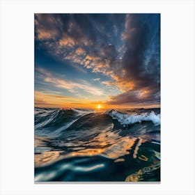 Sunset In The Ocean-Reimagined 3 Canvas Print