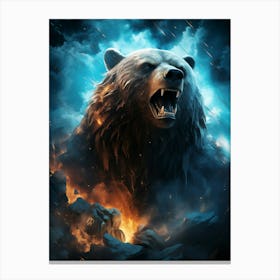 Bear On Fire Canvas Print