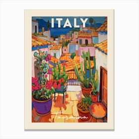 Taormina Italy 2 Fauvist Painting Travel Poster Canvas Print