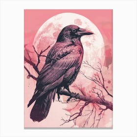 Raven On A Branch Canvas Print