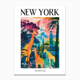 The Bronx Zoo New York Colourful Silkscreen Illustration 2 Poster Canvas Print