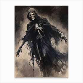 Dance With Death Skeleton Painting (45) Canvas Print