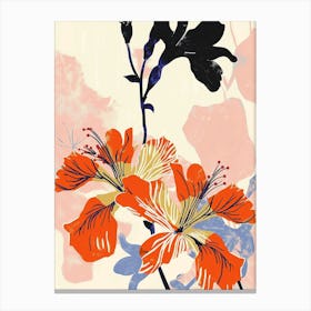 Colourful Flower Illustration Geranium 4 Canvas Print