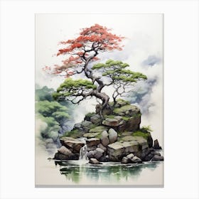 Nikko In Tochigi, Japanese Brush Painting, Ukiyo E, Minimal 1 Canvas Print
