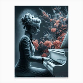 Woman Playing The Piano 1 Canvas Print