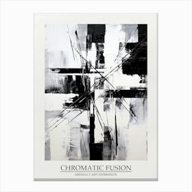 Chromatic Fusion Abstract Black And White 8 Poster Canvas Print