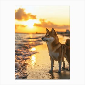 Shiba Inu. Generated AI. Art Print 14 Canvas Print