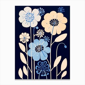 Blue Flower Illustration Queen Annes Lace 2 Canvas Print