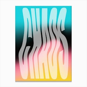 Chaos Gradient Blue Yellow Black Graphic Art Canvas Print