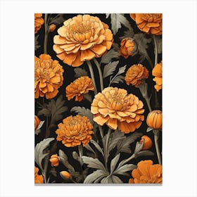 Marigold Flower Illustration Art Print 2 Canvas Print