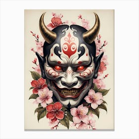 Floral Irezumi The Traditional Japanese Tattoo Hannya Mask (17) Canvas Print
