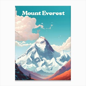 Mount Everest Snow Mountain Travel Art Canvas Print