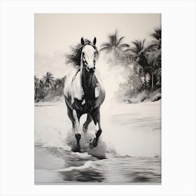 A Horse Oil Painting In Diani Beach, Kenya, Portrait 2 Canvas Print
