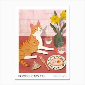 Foodie Cats Co Cat And Pizza 2 Canvas Print