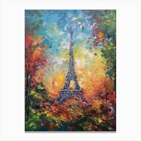 Eiffel Tower Paris France Monet Style 8 Canvas Print