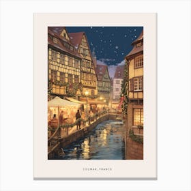 Vintage Winter Poster Colmar France 1 Canvas Print