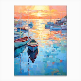 Sunset Boats 1 Canvas Print