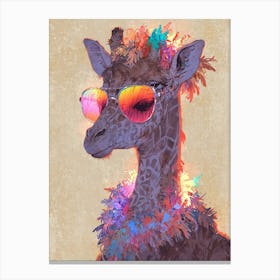 Giraffe With Sunglasses 2 Canvas Print