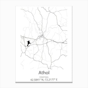 Athol,United States Minimalist Map 1 Canvas Print