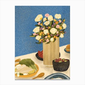 Dinner Floral Canvas Print