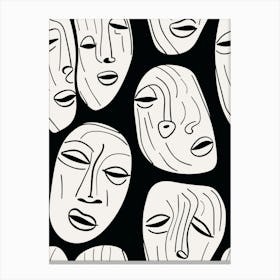 Minimalist Abstract Face Drawing 2 Canvas Print