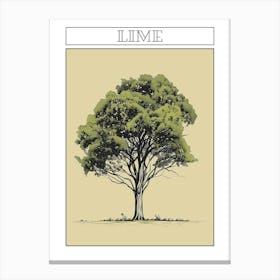 Lime Tree Minimalistic Drawing 1 Poster Canvas Print