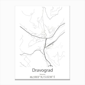 Dravograd,Slovenia Minimalist Map Toile