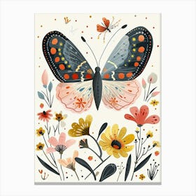 Colourful Insect Illustration Butterfly 21 Canvas Print