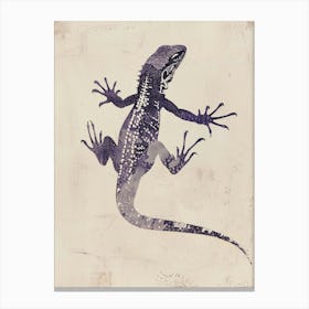 Purple Grand Cayman Lizard Block Print 2 Canvas Print