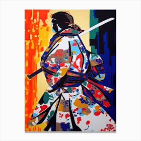 Samurai In Fauvist Matisse Japanese Style  7 Canvas Print