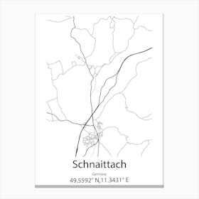 Schnaittach,Germany Minimalist Map Canvas Print