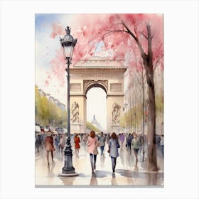 Champs-Elysées Avenue. Paris. The atmosphere and manifestations of spring. 17 Canvas Print