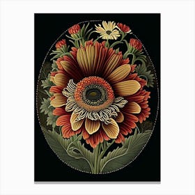 Gerbera 2 Floral Botanical Vintage Poster Flower Canvas Print