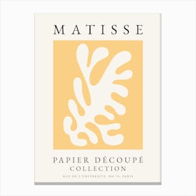 Yellow Matisse Leaf Print 1 Canvas Print