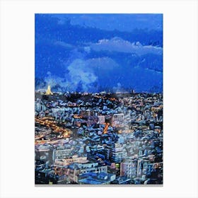Algiers City Of Algeria Watercolor Canvas Print