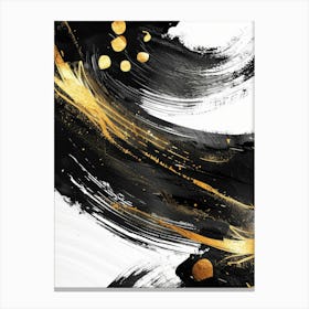 Abstract Black And Gold Painting 40 Canvas Print