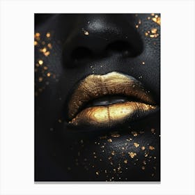 Gold Lips 2 Canvas Print
