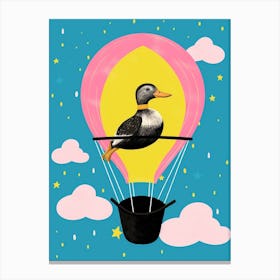 Abstract Geometric Duckling With A Hot Air Balloon 1 Canvas Print