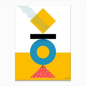 Geometric Totem Yellow Canvas Print