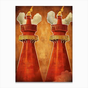 Steam Towers Canvas Print