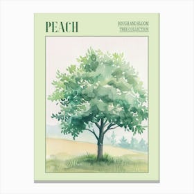 Peach Tree Atmospheric Watercolour Painting 1 Poster Canvas Print